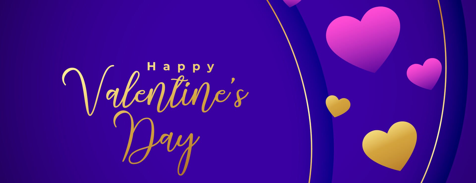 happy valentine's day purple background with love hearts vector